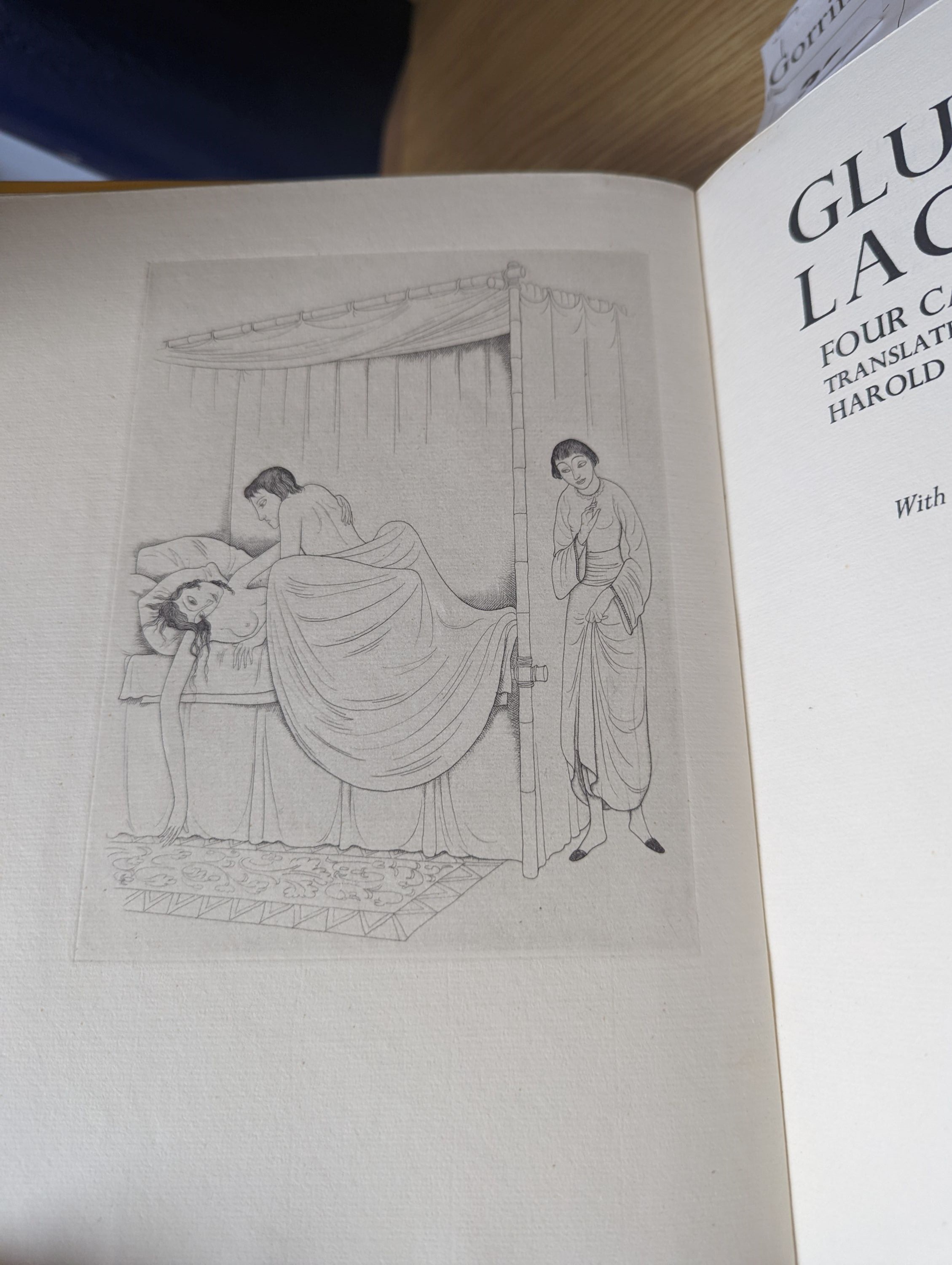 Golden Cockerel Press - Glue and Lacquer, one of 350, illustrated with 5 copper engravings of drawings Eric Gill, executed by his son-in-law-law Denis Tegetmeier, 4to, original yellow boards with blue morocco spine, Walt